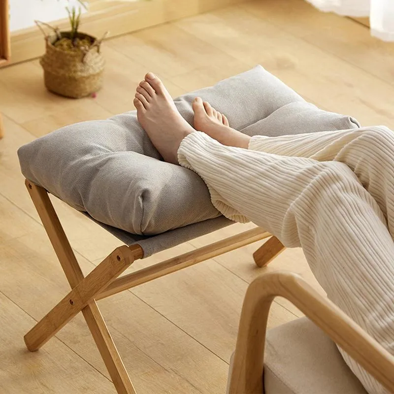 Velvet Footstool Soft Small Footrest Stool Ottoman for Bedroom Living Room High Padded Foot Rest Stool Seat 2024