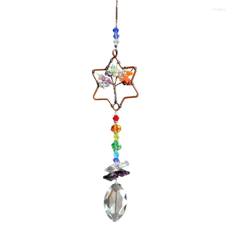 Decorações de jardim Sun Catcher Set Star Moon Star Crystal Kit Rainbow Maker Decor de casa Ornamento 3pcs pendente para portas de quartos