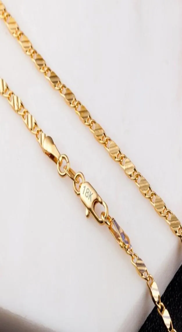 Kedjedalsband 16 18 20 22 24 26 28 30 tum 8 storlekar högkvalitativa smycken 18K guldpläterade halsband Promotion Chain4334104