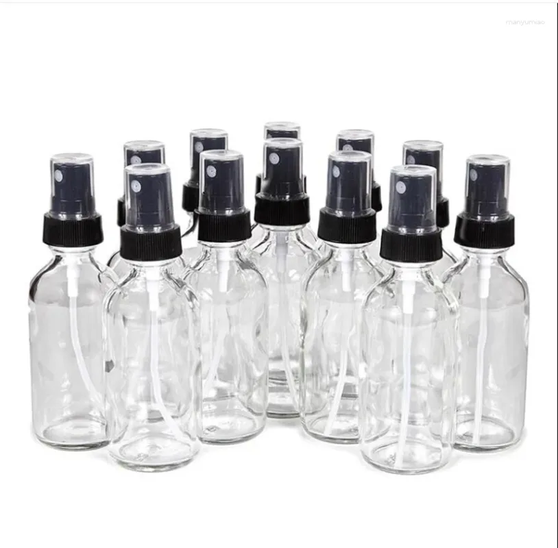 Lagringsflaskor 12 st/parti 60 ml parfymbehållare glas kosmetisk förpackning 60cc spray flaska för toner eterisk olje hudvård