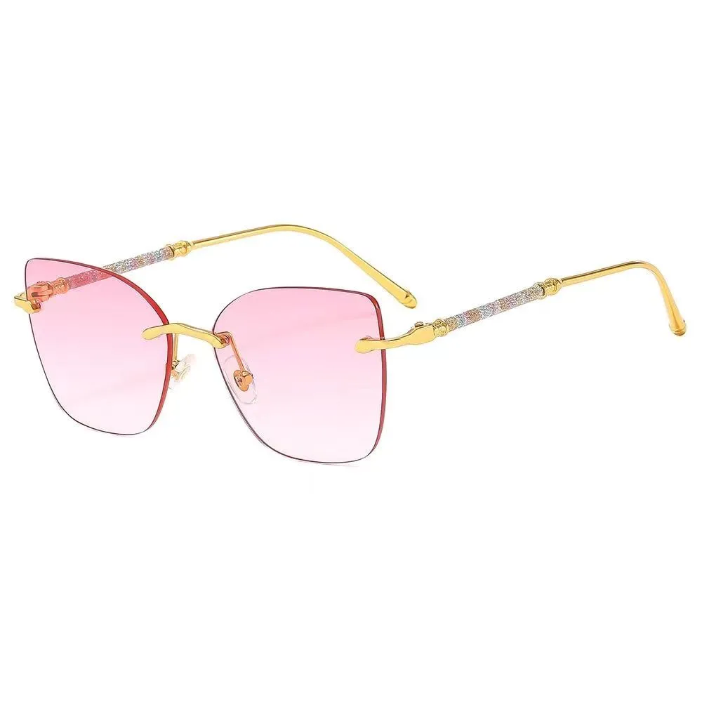 Lunettes de soleil, lunettes de soleil Starry Sky, Salles de crème solaire sans cadre féminine, Résistantes UV, grand visage, minceur et TN à la mode