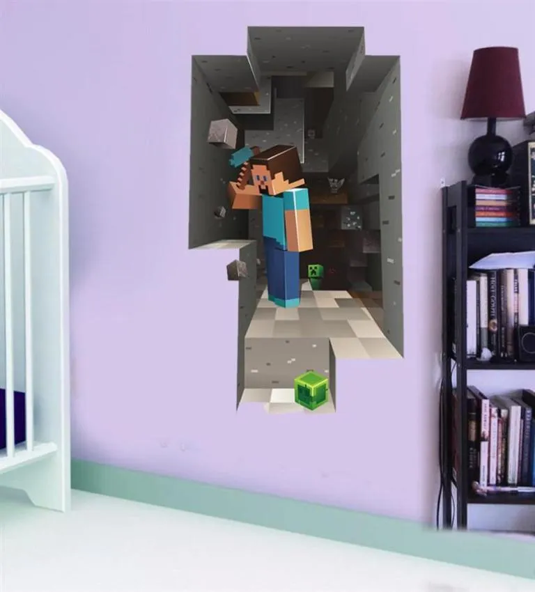 Neuer 3D -Wandaufkleber für Kinderzimmer Wallpaper Home Dekoration Spiel Enderman Wall Aufkleber 50 70cm248s1744421