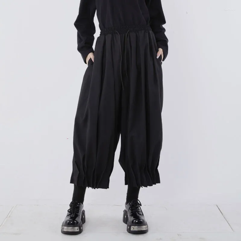 メンズパンツ2024春/夏の女性の服カジュアルバッド型山本スタイル幅の広いレッグダークブルマ