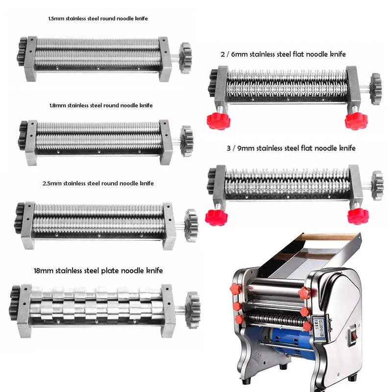 Makers Elektrische noedel Persmachine Reserveonderdelen Pasta snijden Rolleraccessoires Roestvrij stalen snijder platte mes ronde mes FKM