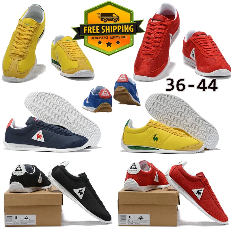 Zapatos de diseño al aire libre le coq zapatos casuales zapatillas para correr zapatillas de mujer suave jogging 36-44 tamaño blanco blanco azul amarillo envío gratis clásico gallo francés gai gai