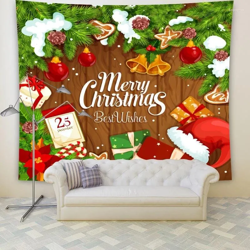 Wandteppiche Weihnachtsdekoration Schlafzimmer Wohnzimmer Tapisserie Hintergrund Wandverkleidung Santa Claus Bree Hanging Tuch