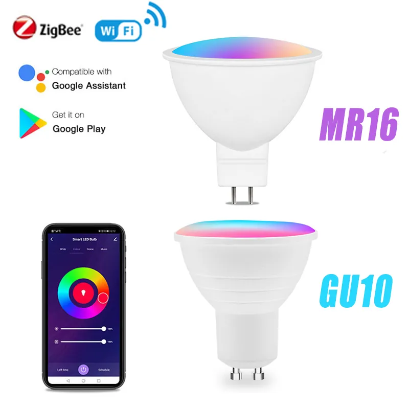 Save Big on Bulk Mr16 Smart Bulb GU10 LED Dimmable Smart Light, WiFi RGB+CW  5W 12V LED Bulb, Works With Voice Assistants, Color Changing Best Deals 