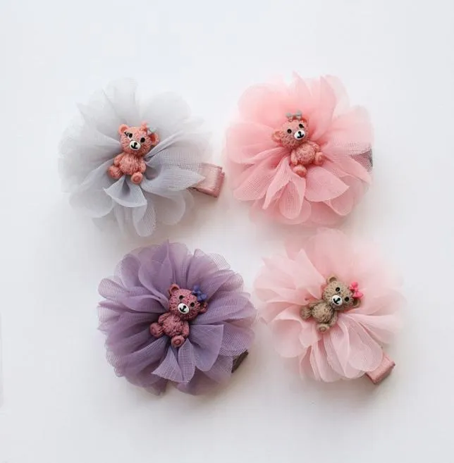 16pcslot Floral Shape Kids Hairpins Cartoon Harts Bear Animals Hair Clips Top Quality Girls Barrettes9459957