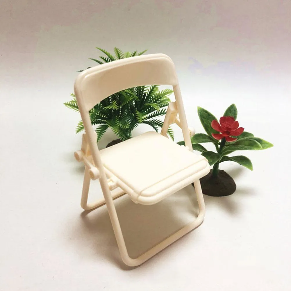 Folding Chair Phone Stand Mini Small Chair Lazy Mobile Telefon Stand Desktop Organiser Brawl Stol Toy Small Presents