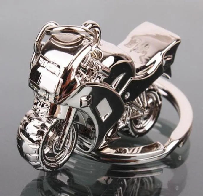 Modèle 3D Motorcycle clé Chaîne d'anneau Motor Silver Keychain Nouvelle mode mignon cadeau 10pcs62099484322820