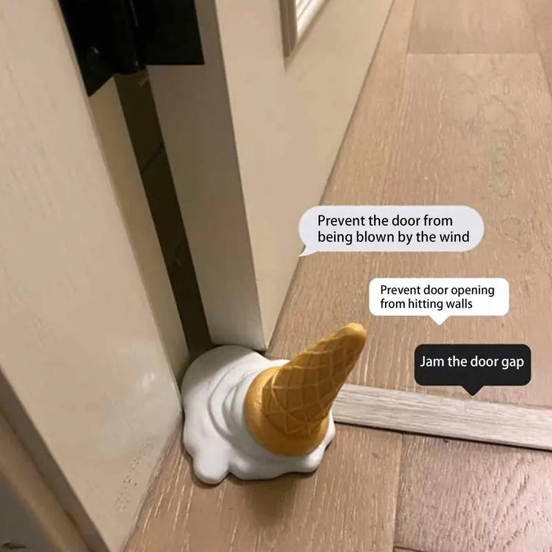 2-Pack Wood Door Stopper With Adhesive Hooks - Solid Beech Wood Wedge, Non-Slip Bottom, Leather Strap For Hanging - View #7