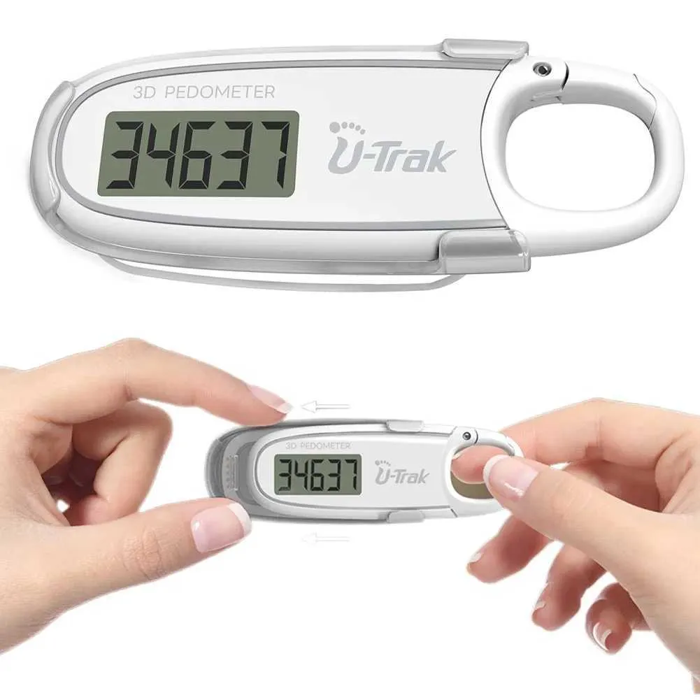 3D Walking Pedometer Step Counter with Carabiner Clip - Accurate Steps ...