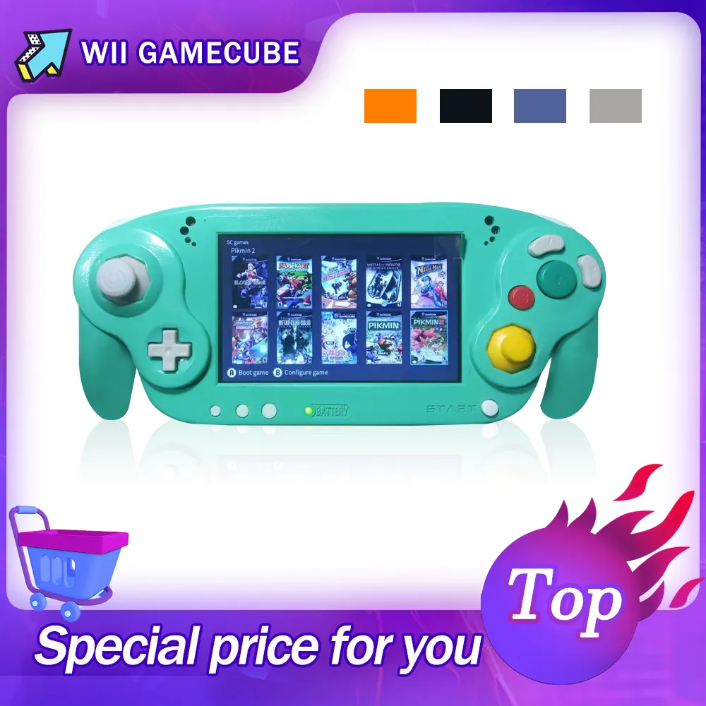 Gamecube Handheld Console Black Handheld psp game with 5'' IPS Screen...