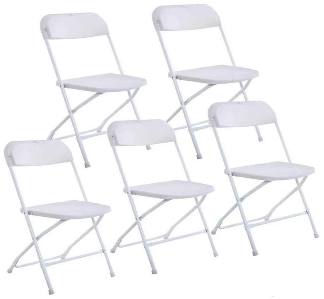 New Plastic Folding Chairs Wedding Party Event Chair Commercial White GYQ1167238