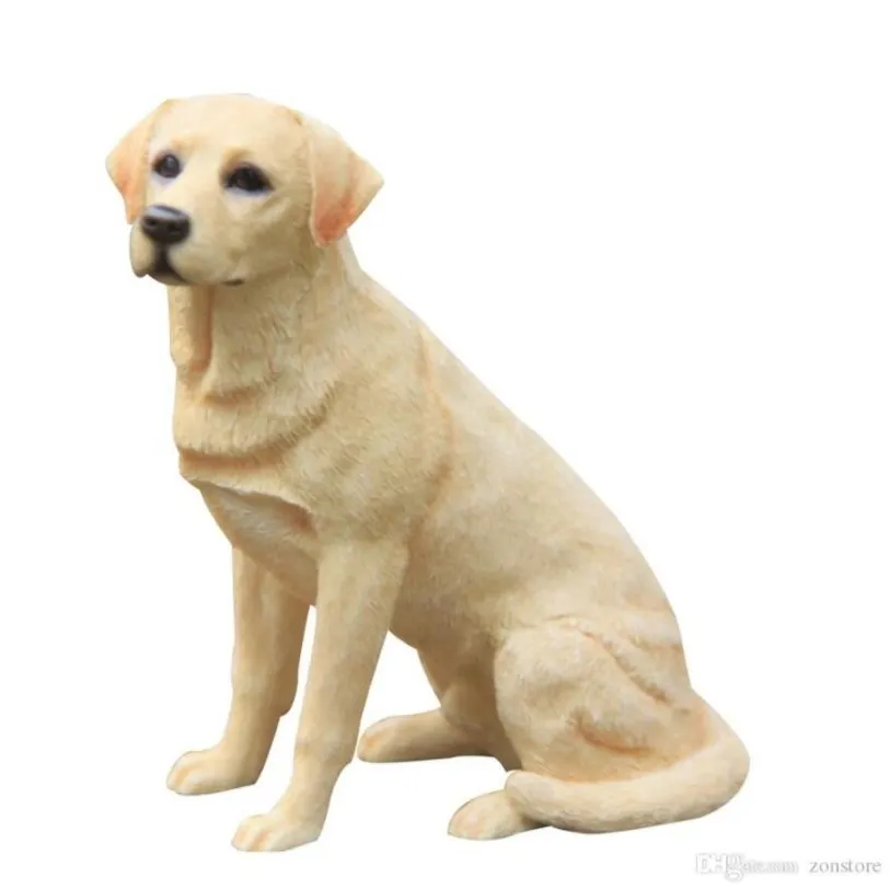 Labrador Retriever Hund Figur Handgeschnitzte Handwerk Harz Statue Tierkunst Home Dekoration Ornamente Kinder Geschenke229c