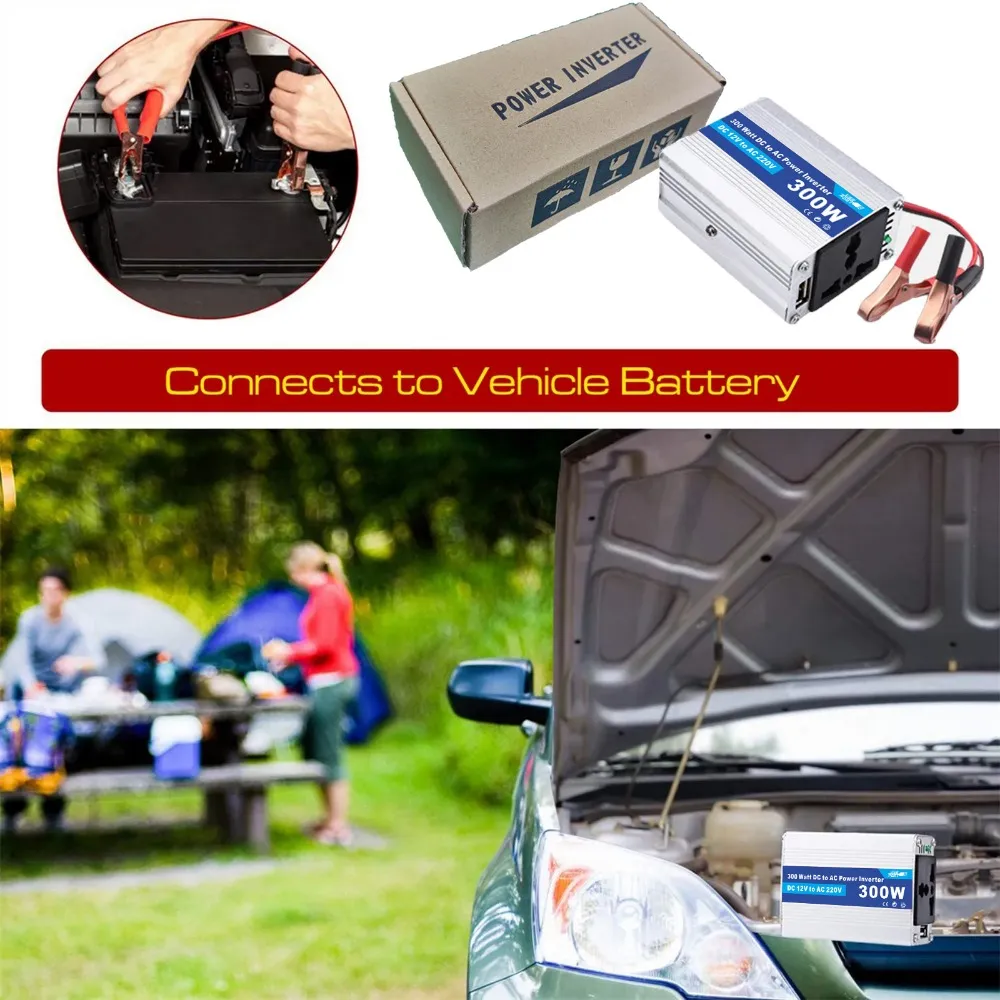 Auto -vermogensgolfomvormer DC 12V 220V tot AC 12V 110V 50Hz Auto Invertor Power Converter Adapter Piek Sigarettenaansteker PLUT POWER