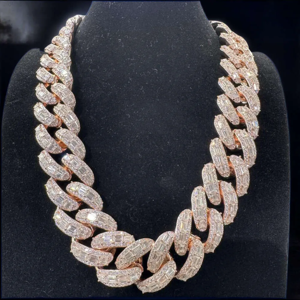 Hiphop Miami Cuban Link Chain 925 Sterling Silver 20mm 25mm Iced Out Hiphop Moissanite Cuban Chain