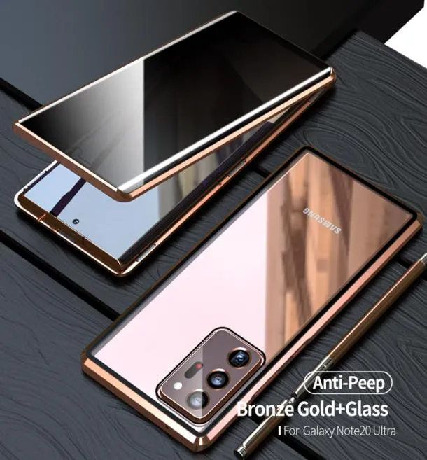 Anti Peeping Privacy 360 Case для Samsung Galaxy Note 20 Ultra Case Cover Metal Metal для Samsung S20 Ultra Phone Case3155698