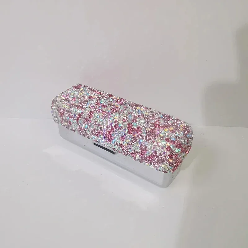 Portable Rhinestone box lipstick with Mirror - Sparkling