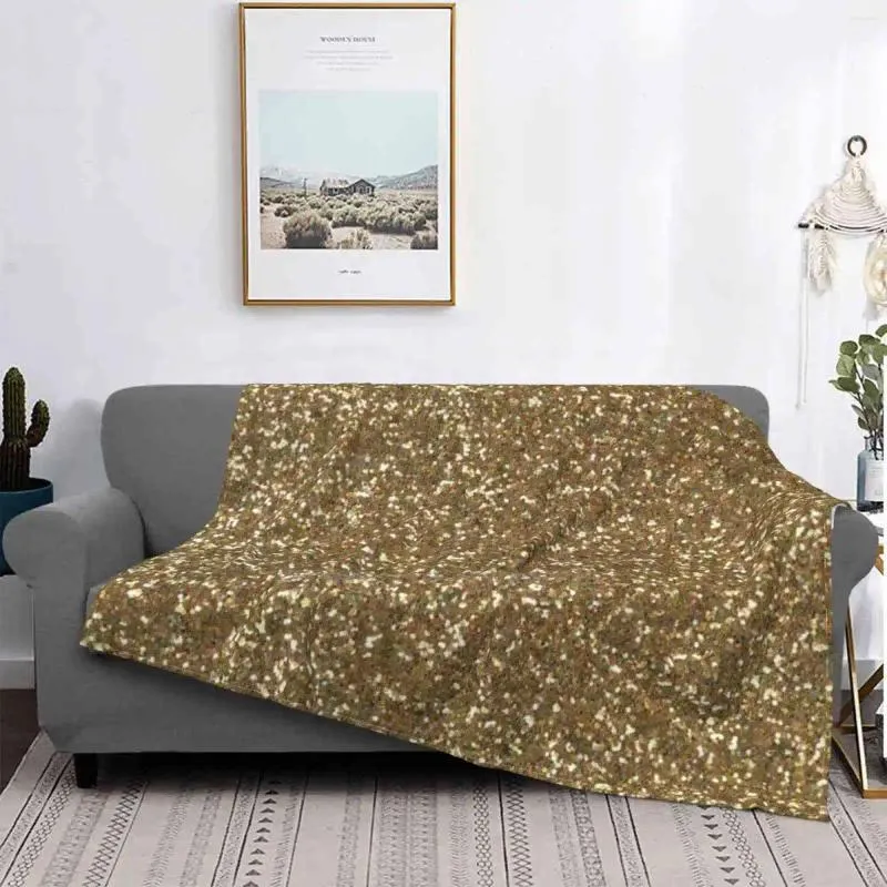 Blankets Golden Paillettes Air Conditioning Blanket Soft Throw Glod Flakes Glitte Glitter Bright Shines Love Glamour Fette