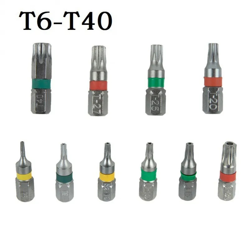 Torx Screwdriver Bits 1/4'' Hex Shank Square Head Alloy Steel Screw Driver Security Torx Screwdriver Bits Hand Tool