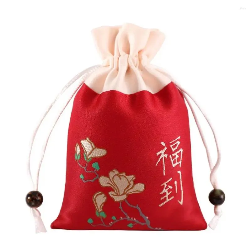 ギフトラップチャイニーズスタイルのドローストリングバッグキャラクターZen Ancient Packing Sachet空の刺繍ジュエリーポケット