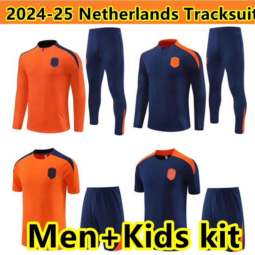 Nya 24/25 Nederländerna National Team Jersey Ställ ut träning för barn och vuxna 23 24 Jogging Training Footbinding Sportswear