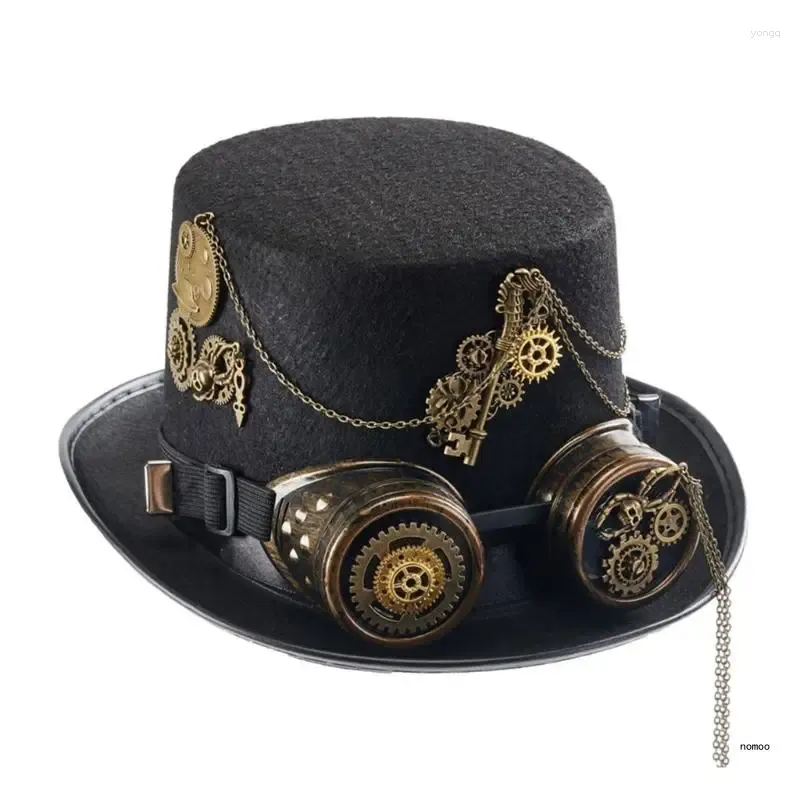 Berets Unisex Top Hat Industrial Age Handmade Goggles Cosplay For Costume