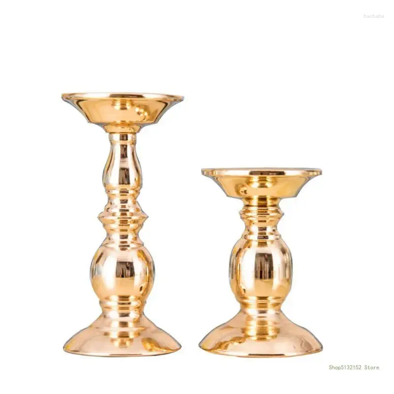Kerzenhalter QX2E European Style Halter Gold Metal Candlestick für Hochzeit Herzstück Haus
