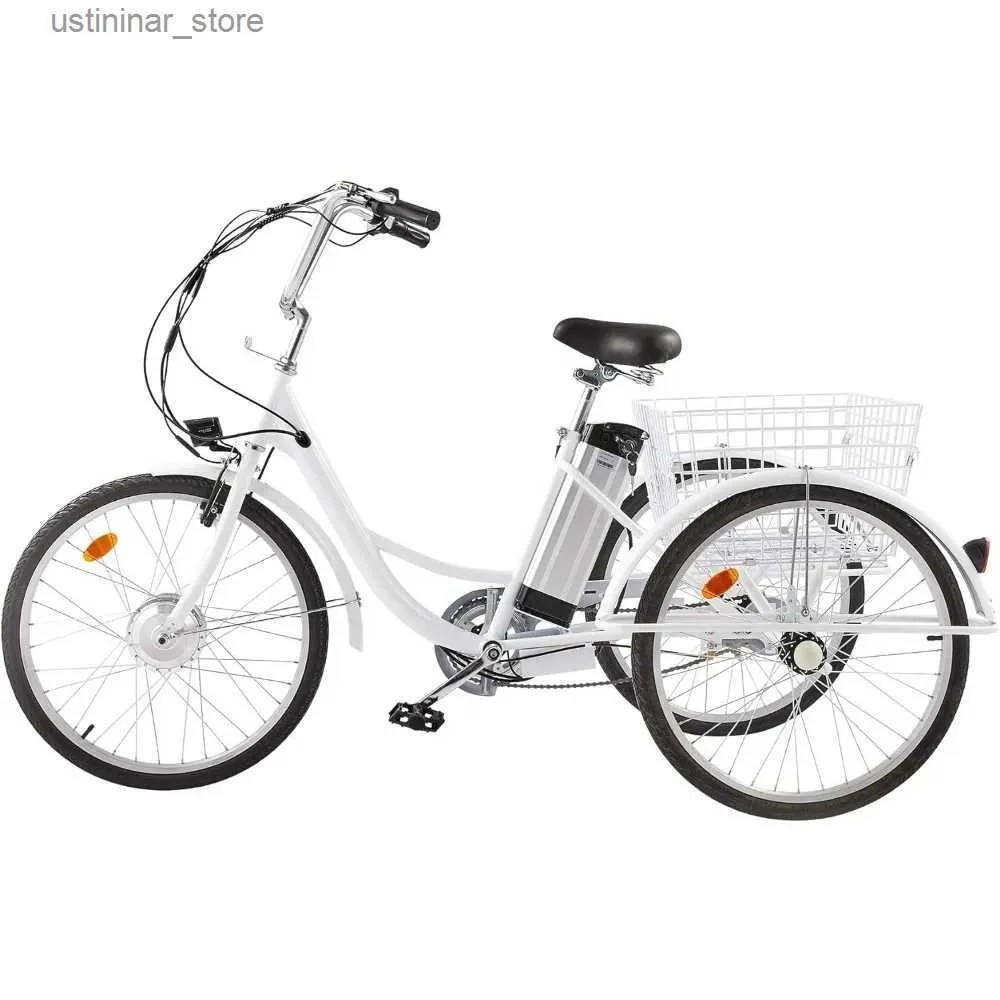 Bikes Ride-ons Tricycle électrique pour adultes panier 36V Batterie amovible 250W moteur sans balais 3 roues électriques à vélo adultes L47