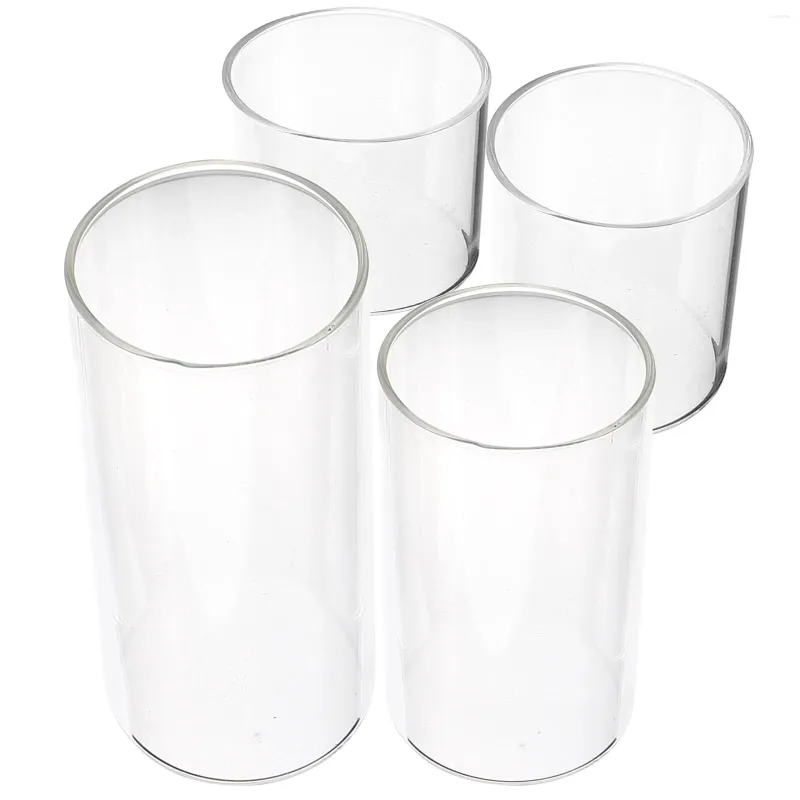 Candlers 4 PCS Clear Holder Small Cylinders Shades Jar Colonne Colonne Colonne Pilier