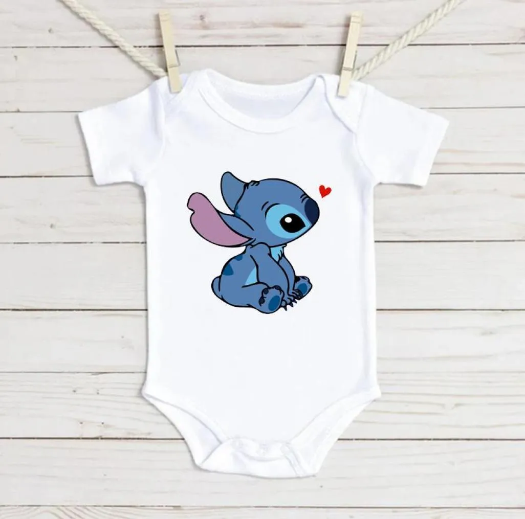 Rompers lindo baby baby bodysuits de manga corta dibujos animados lilo lilo stitch ropa boy girl topingrperpersrompers8502984