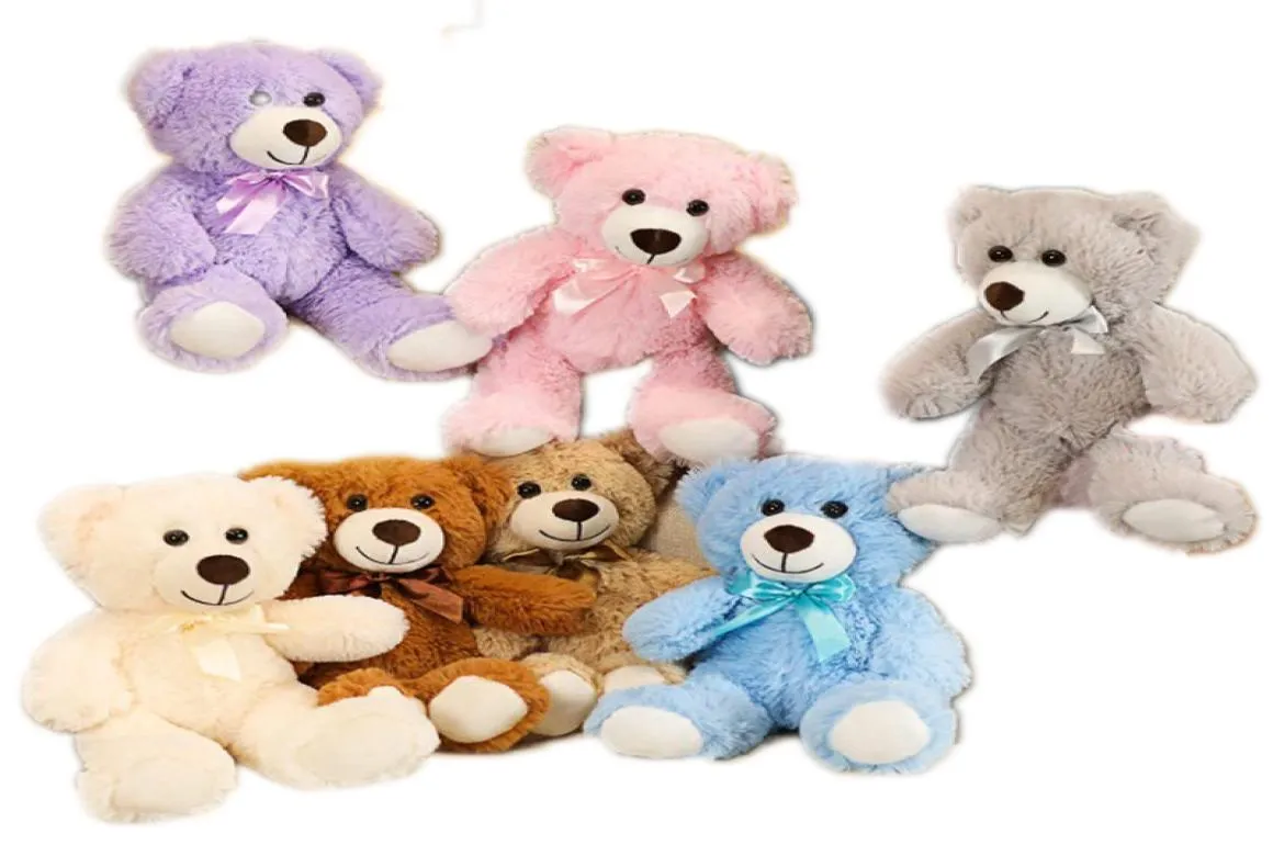 35 cm schattige beren pop pluche knuffel speelgoed kleurrijke dieren vlinderdas knuffel verjaardag cadeau kussen teddybeer huis woonkamer bedroo2634655