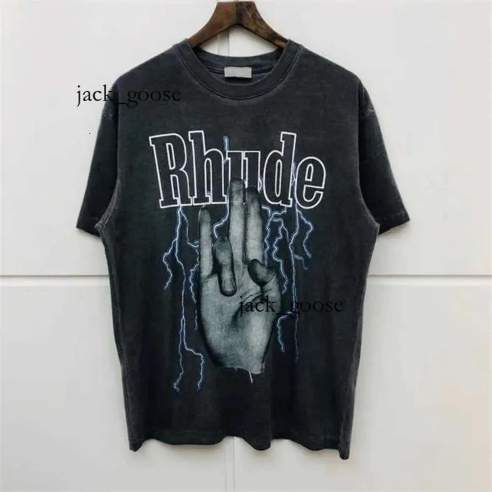 EssentialSweatsHirts Rhude T-shirts Men Women Japan RH Hairstyle Print Top T-stukken Summer Style Rhude Rhude T-shirt X0602 304