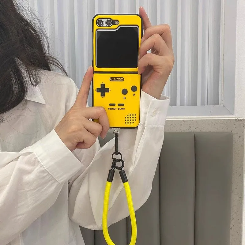 Samsung Z Flip 5/4/3 Case Retro Gameboy Style Shockproof Phone