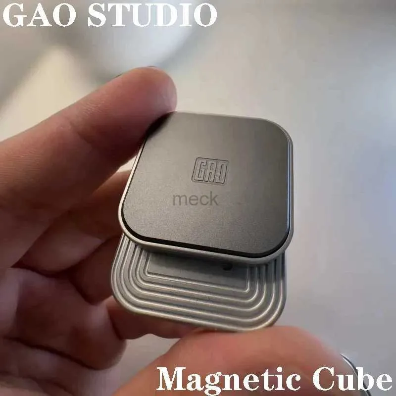 Decompression Toy Gao Studio Magnetic Cube Push Slider Square Shape Fidget Slider DIY Metal Decompression Desk Toys EDC 240413