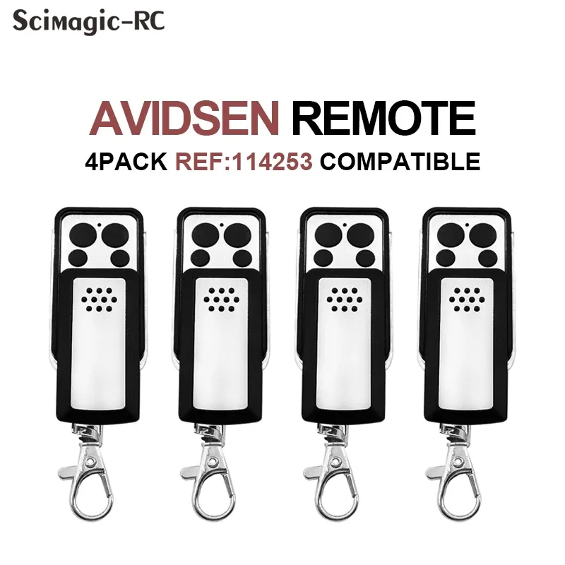 Anéis 4pcs Porta de garagem Controle remoto Avidsen 114253 Transmissor de portão 433.92MHz Código de rolamento abridor de chaveiro