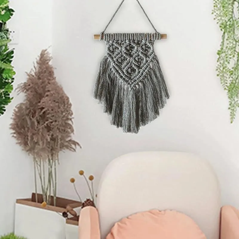 Tapestries macrame muur hangende kwast tapijt geweven touw deken voor slaapkamer