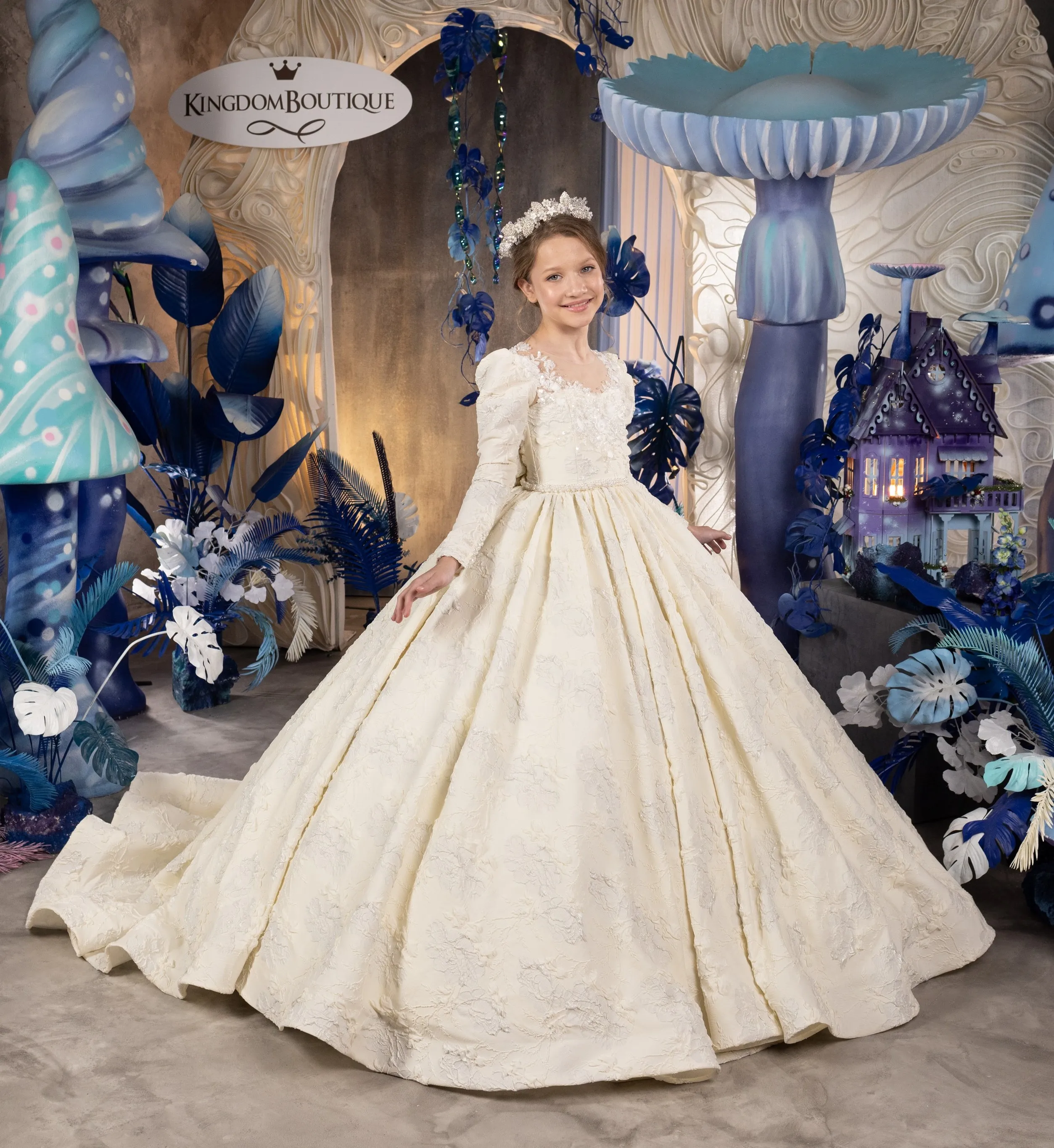 Jacquard flower girl dress hot sale