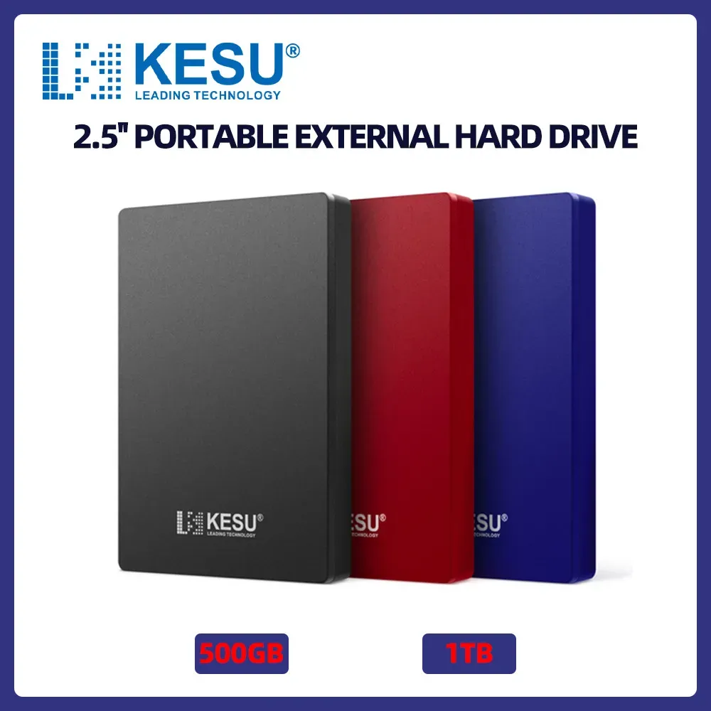 Drives KESU HDD 2.5 Inch Portable External Hard Drive 500GB 1TB USB3.0 Storage Compatible for PC Mac Desktop MacBook