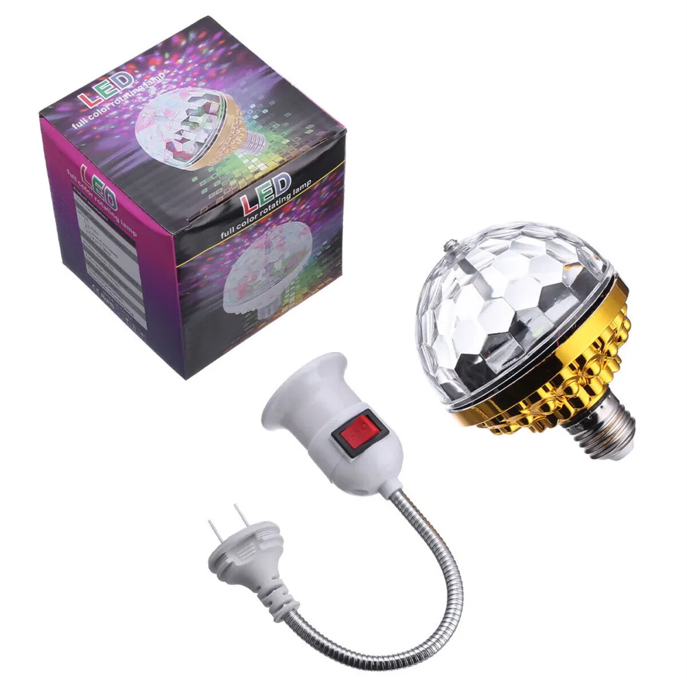 Rotating Disco Ball Light Eful Rotating Bulb with Socket, RGB LED Stage ...