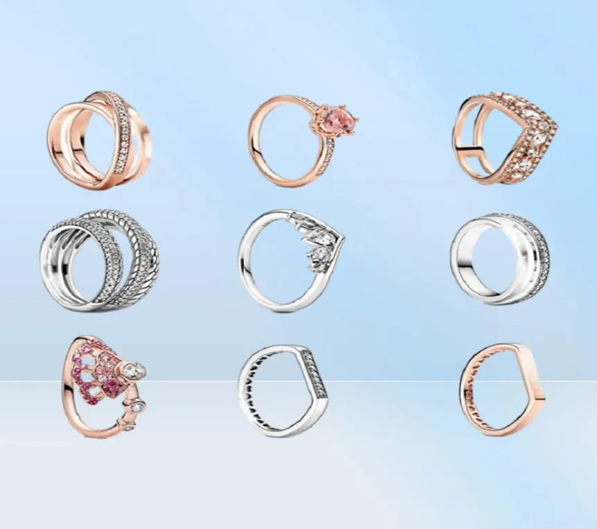 925 STERLING Silver Womens Diamond Ring Designer Luxury Designer Ring Fashion Bijoux Rose Gold Love Mariage Anneaux de fiançailles pour femmes80299067426