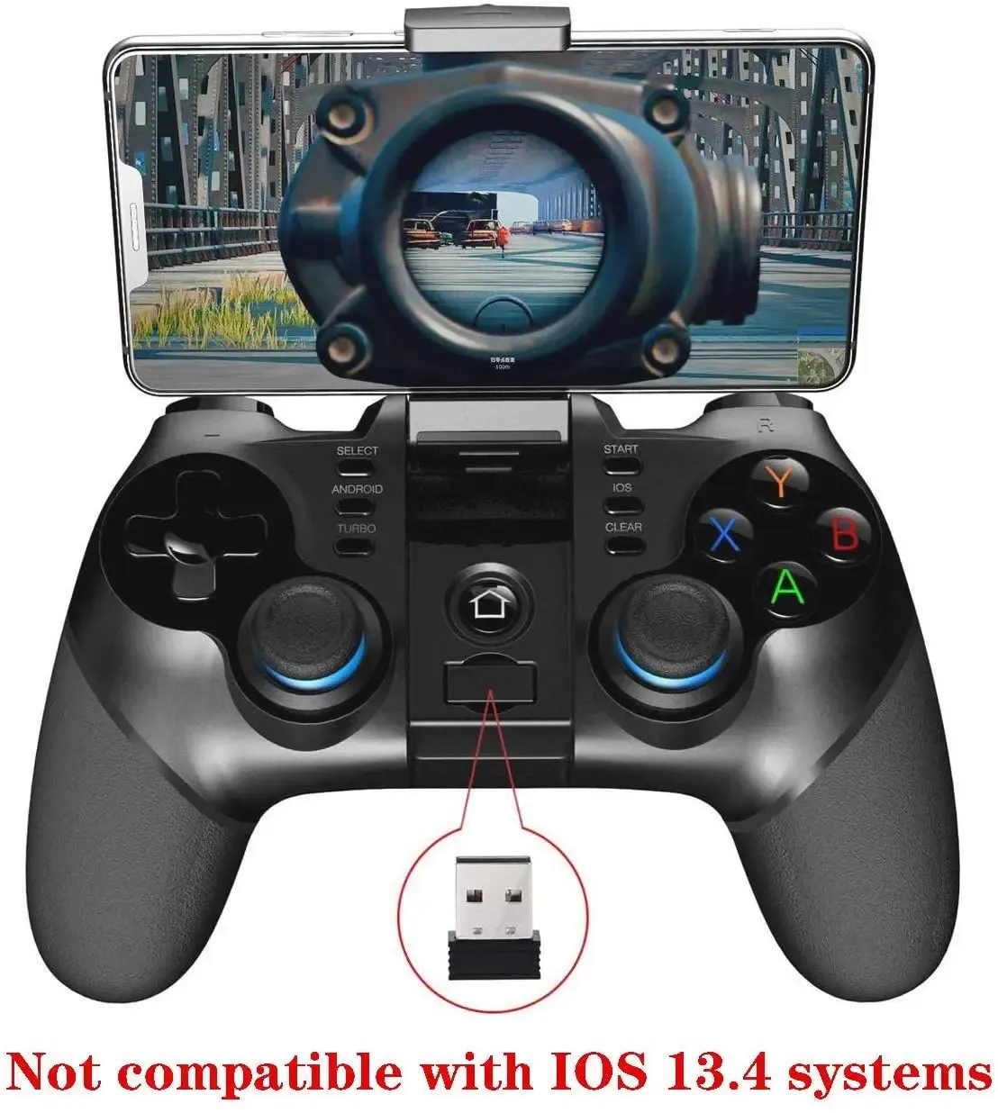 Gamepads ipega pg9156 draadloos4.0+2.4g draadloze gamepad trigger pubgcontroller mobiele joystick compatibele telefoon8/xr/xs iOS compatibel