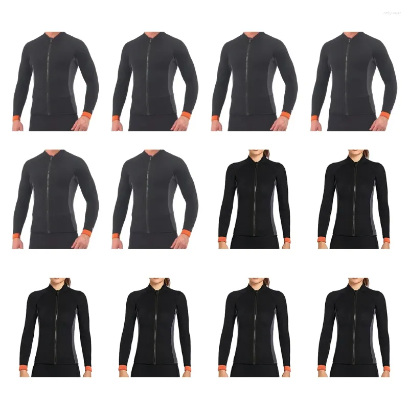 Kvinnors badkläder dykjacka nylonmaterial bra elasticitet andningsbara hudvänliga baddräkter Wetsuit Classic Crew Neck Men Black 3xl