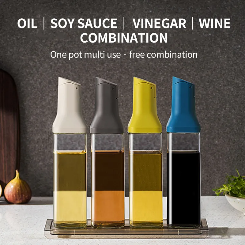 500 ml de salsa de vinagre aceite de oliva botella de vidrio dispensador de botella de condimento a prueba de fugas cocina cocinera herramienta de cocción 2023