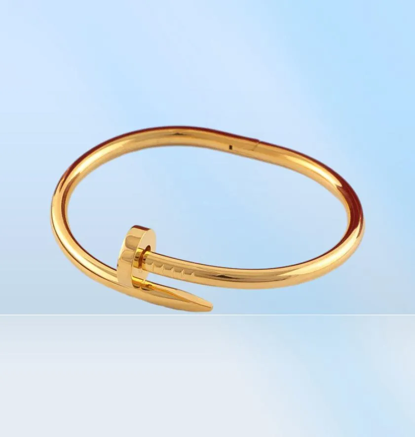 커프 뱅글 Juste Juste a Clou Nail Bracelet Luxury 보석 Cuff Bangleset Auger Lovers 남자와 여자 16 19 cm 금 Gold Rose Titanium Steel5717120