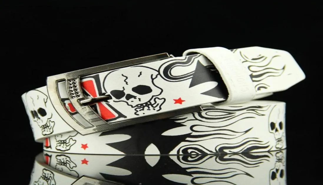 Calavera patrón de esqueleto pin de hebilla de hebilla hombres039swomen039s estilo punk de moda casual waisband para adolescente15847525302247