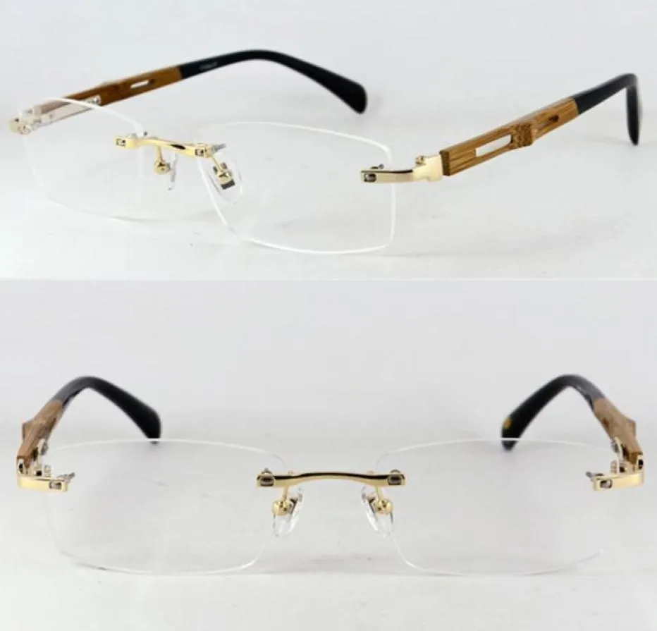 Titane en titane en bois pur Cadres de lunettes sans bord à main à la main Luxury Myopie Rx Men ABLE Femmes Spectacles Top Quality 2103231502834