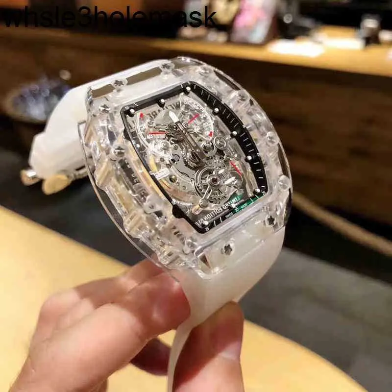 Mécanique Richardmill Mens Watch Luxury Automatic Transparent creux hors de montre de bracelet Swiss Mouvement étanche personnalisé