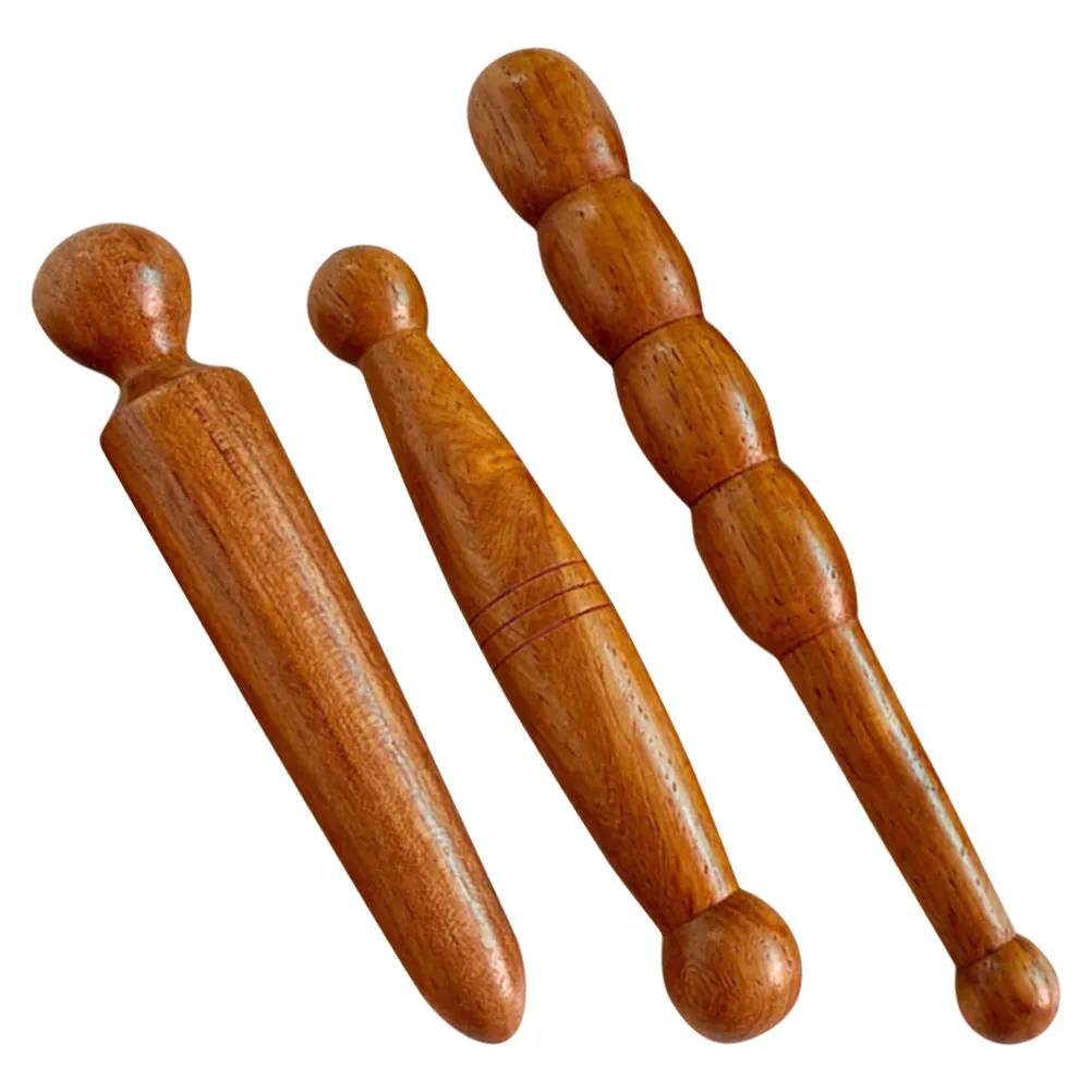 3 Pcs Foot Massage Stick Wooden Tools Pen Face Massager Sticks Acupressure Neck